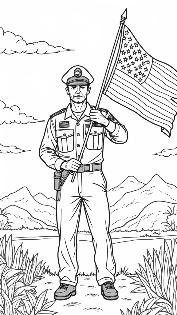 veteran coloring page